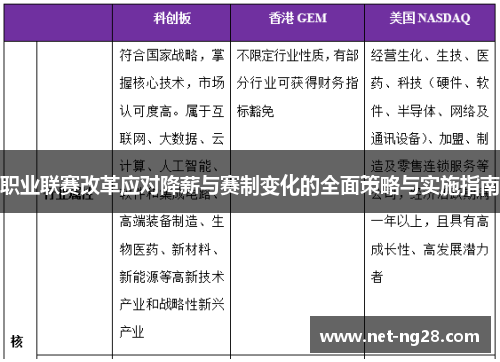 职业联赛改革应对降薪与赛制变化的全面策略与实施指南