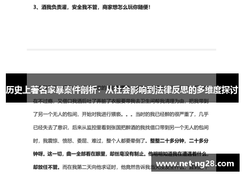 历史上著名家暴案件剖析：从社会影响到法律反思的多维度探讨